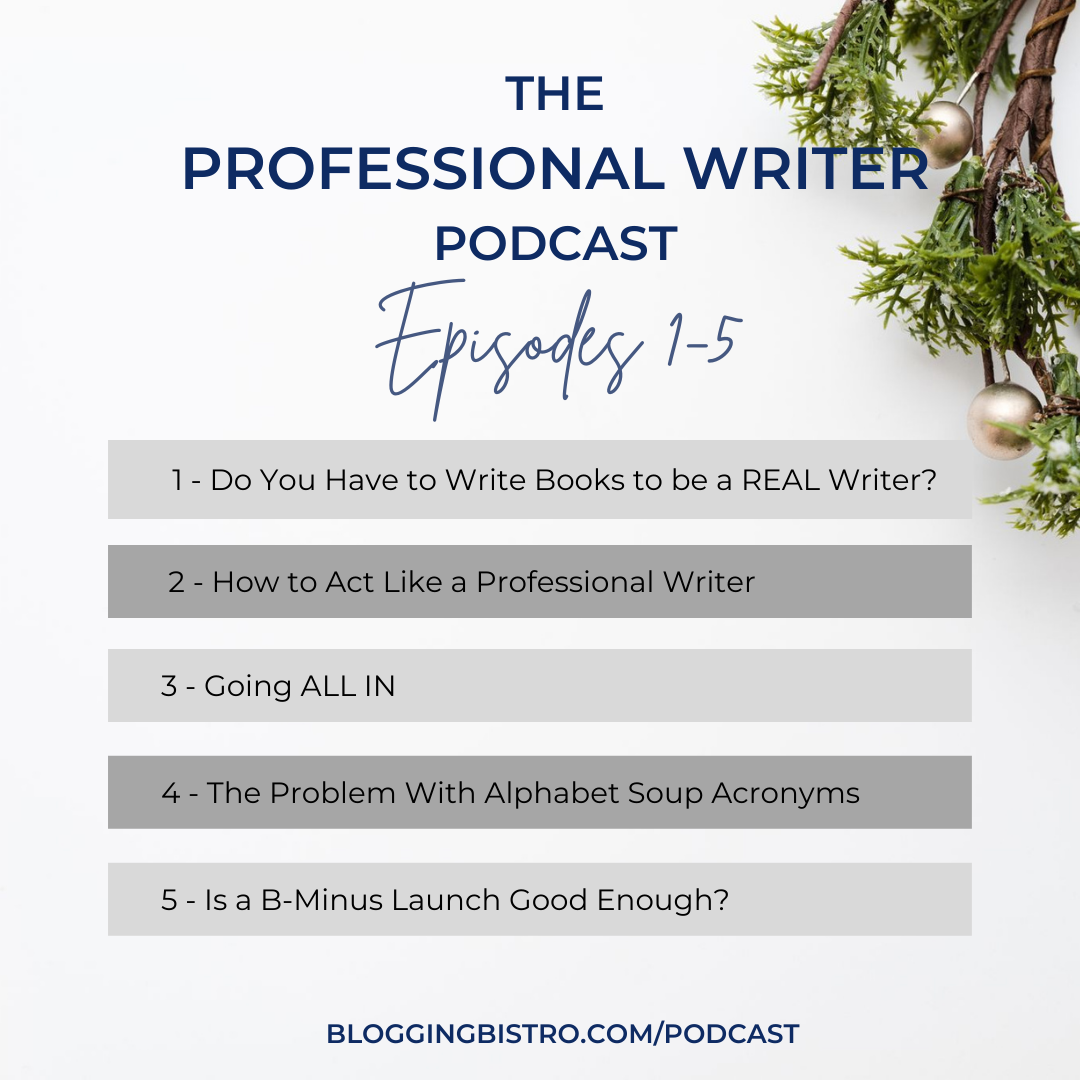 The Professional Writer Podcast with Laura Christianson | BloggingBistro.com | Episodes 1-5