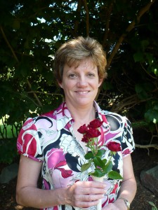 Me with my stem of roses, compliments of Snohomish Flower Company