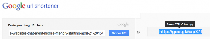 Google URL shortener