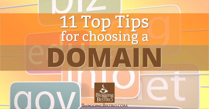 11 Top Tips for Choosing a Domain Name | BloggingBistro.com