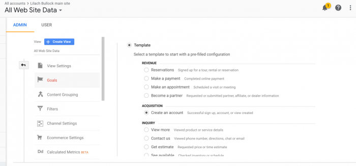 Google Analytics has plenty of templates you can use for setting up conversion goals | BloggingBistro.com