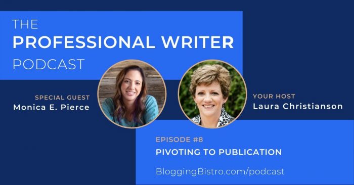 The Professional Writer Podcast, hosted by Laura Christianson. Episode #8 features guest, Monica Pierce, author of "Leaning Out"