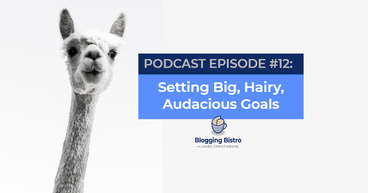 Setting Big, Hairy, Audacious Goals | Episode #12 of the Professional Writer Podcast, with Laura Christianson | BloggingBistro.com