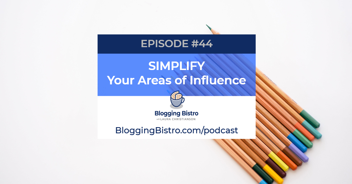 Simplify Your Areas of Influence | Episode 44 of The Professional Writer podcast with Laura Christianson | BloggingBistro.com