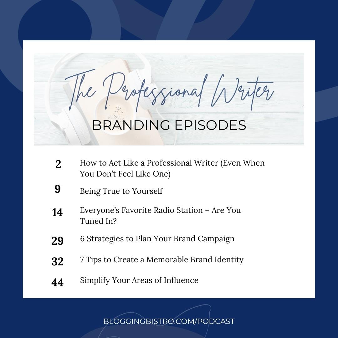 Branding episodes on The Professional Writer